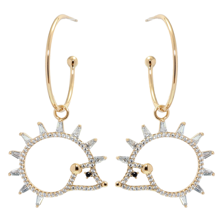 Сережки Xuping Позолота 18K пусети Їжачки фото №1 Сережки Xuping Позолота 18K пусети Їжачки фото №1