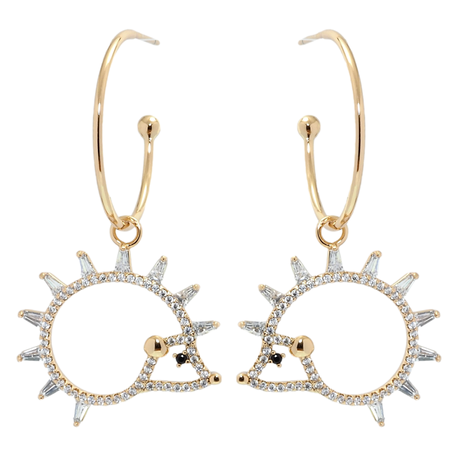 Сережки Xuping Позолота 18K пусети Їжачки фото №1 Сережки Xuping Позолота 18K пусети Їжачки фото №1