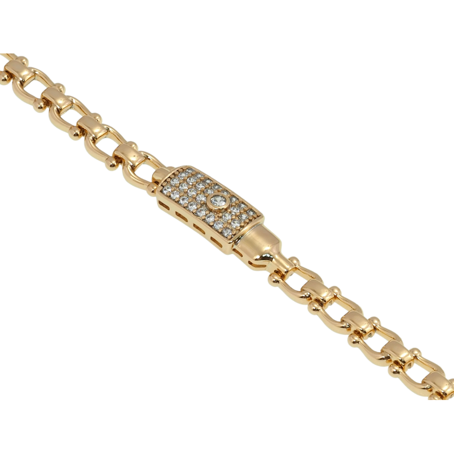 Браслет Xuping Позолота 18K Византия длина с доп.замком 17.5,19см х 5мм фото №1 Браслет Xuping Позолота 18K Византия длина с доп.замком 17.5,19см х 5мм фото №1