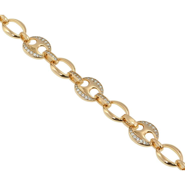 Браслет Xuping Позолота 18K Овальні ланки з цирконієм довжина 18.5см х 7-11мм фото №12