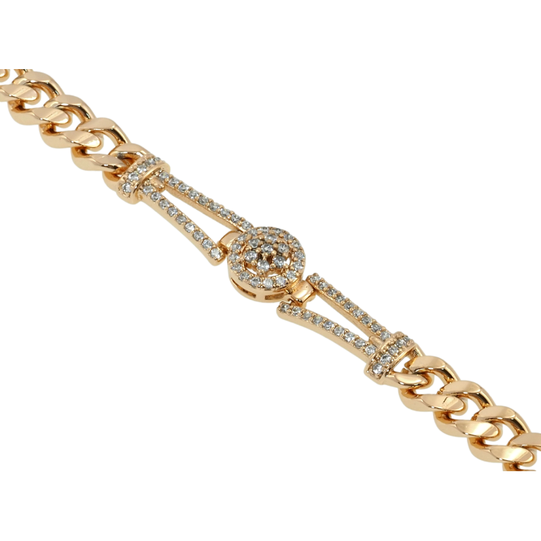 Браслет Xuping Позолота 18K Панцирное плетение с вставкой длина 19.5см х 6мм фото №1