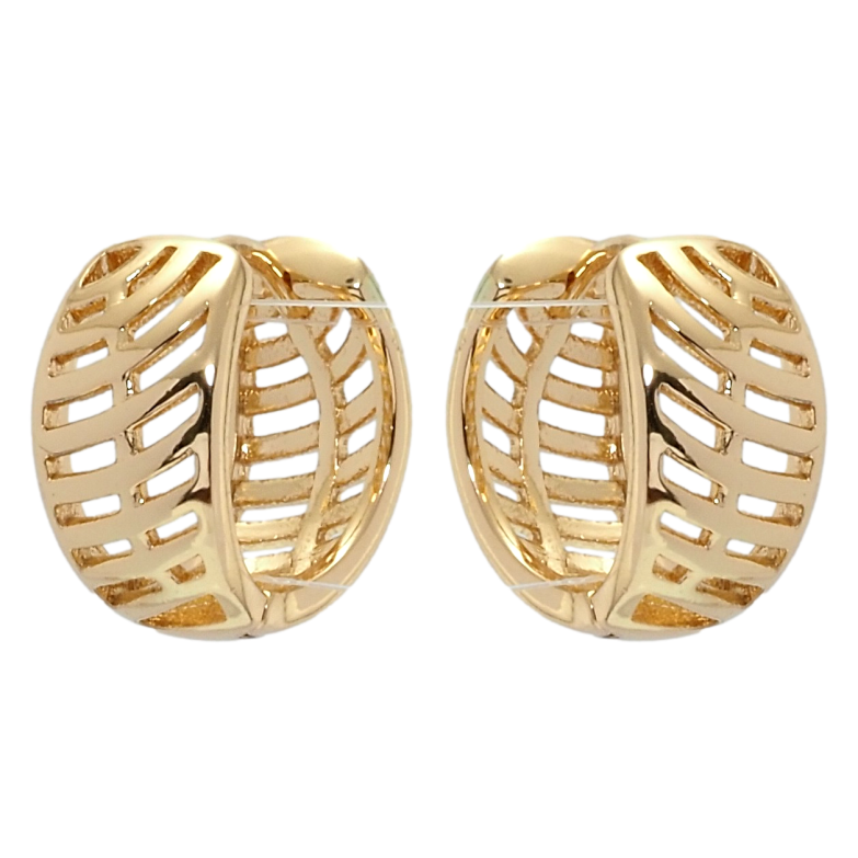 Серьги Xuping Позолота 18K колечки Резной орнамент фото №1 Серьги Xuping Позолота 18K колечки Резной орнамент фото №1