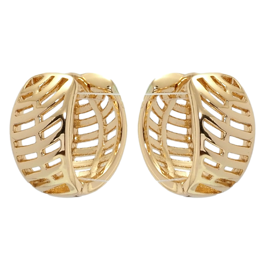 Серьги Xuping Позолота 18K колечки Резной орнамент фото №1 Серьги Xuping Позолота 18K колечки Резной орнамент фото №1