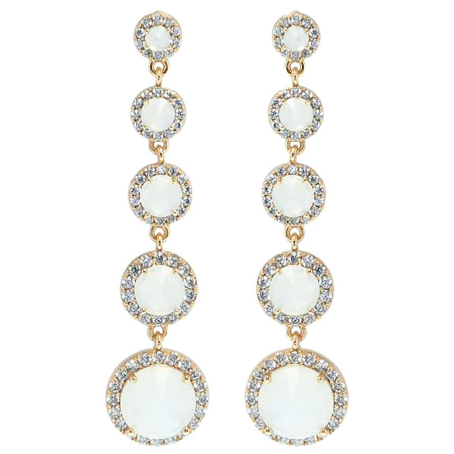 Серьги Xuping QQMM Позолота 18K пусеты Подвески молочные фианиты в обрамлении циркония фото №1 Серьги Xuping QQMM Позолота 18K пусеты Подвески молочные фианиты в обрамлении циркония фото №1