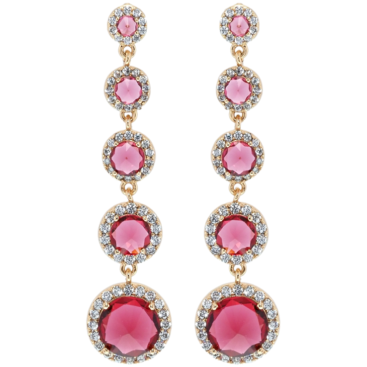 Серьги Xuping QQMM Позолота 18K пусеты Подвески малиновый фианиты в обрамлении циркония фото №10 Серьги Xuping QQMM Позолота 18K пусеты Подвески малиновый фианиты в обрамлении циркония фото №10