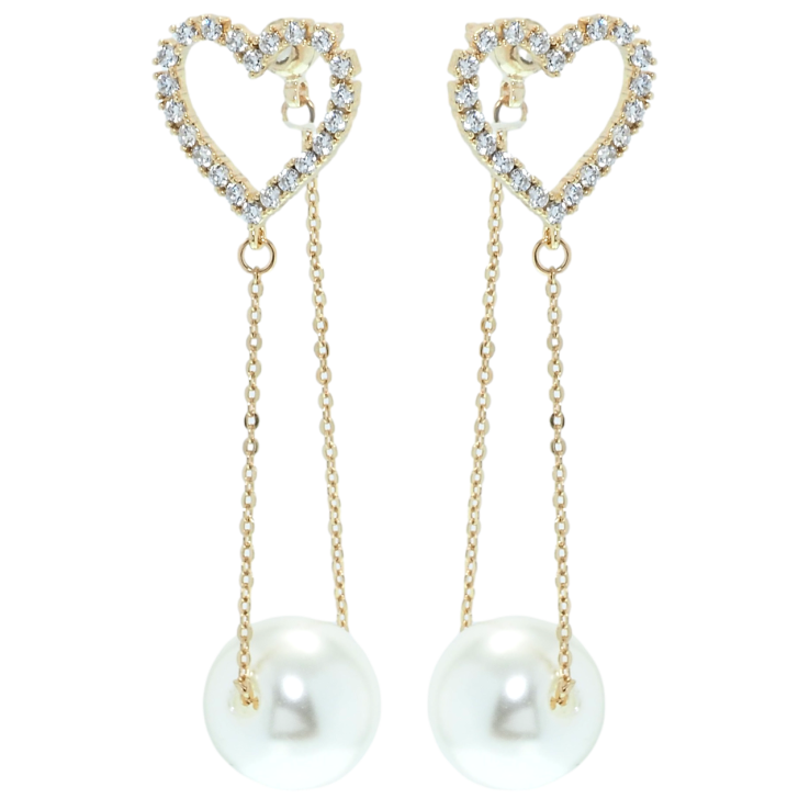 Сережки Xuping QQMM Позолота 18K пусети-трансформери Сердечки з намистом на ланцюжку фото №20 Сережки Xuping QQMM Позолота 18K пусети-трансформери Сердечки з намистом на ланцюжку фото №20