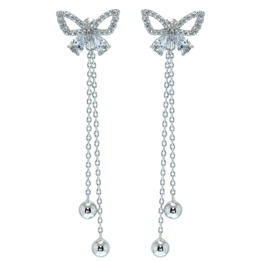 Сережки Xuping QQMM Родій пусети Підвіски метелики фото №1