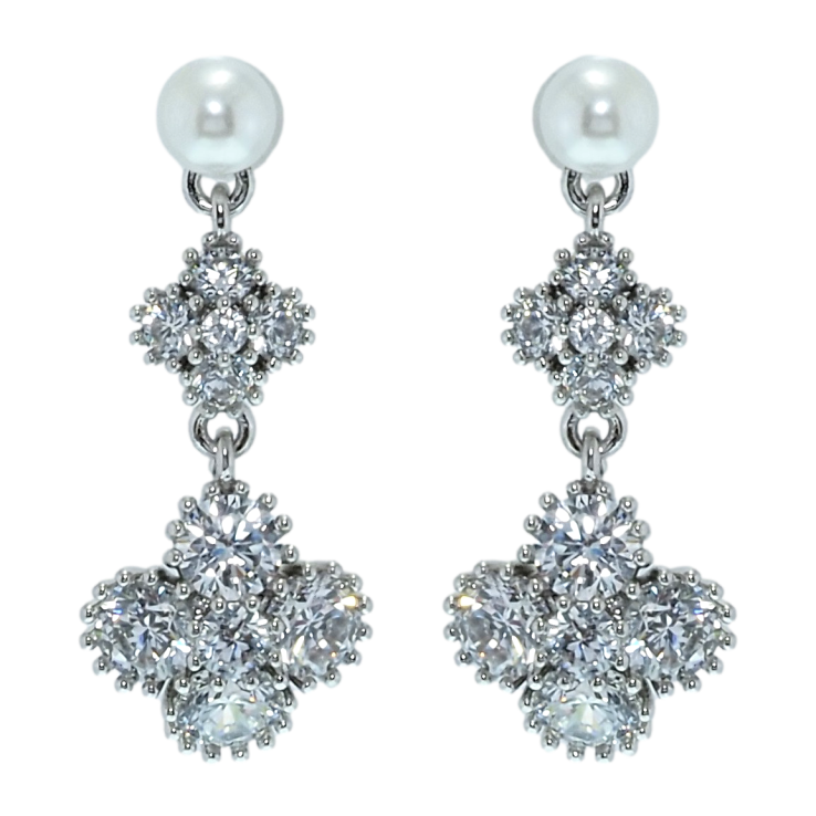 Сережки Xuping QQMM Родій пусети Елегантні підвіски з фіанітами та перлами фото №15 Сережки Xuping QQMM Родій пусети Елегантні підвіски з фіанітами та перлами фото №15