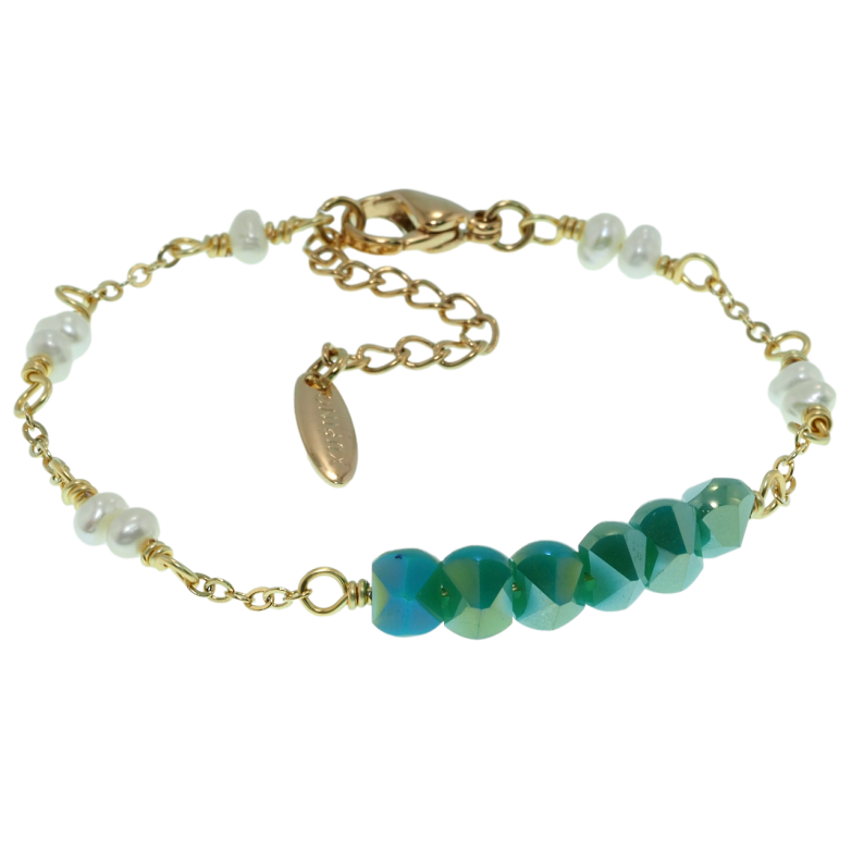 Браслети Xuping JEAN GOUJON Позолота 18K Ланцюжок з намистинами довжина з дод.ланцюжком 16-19.5см х 2мм фото №2