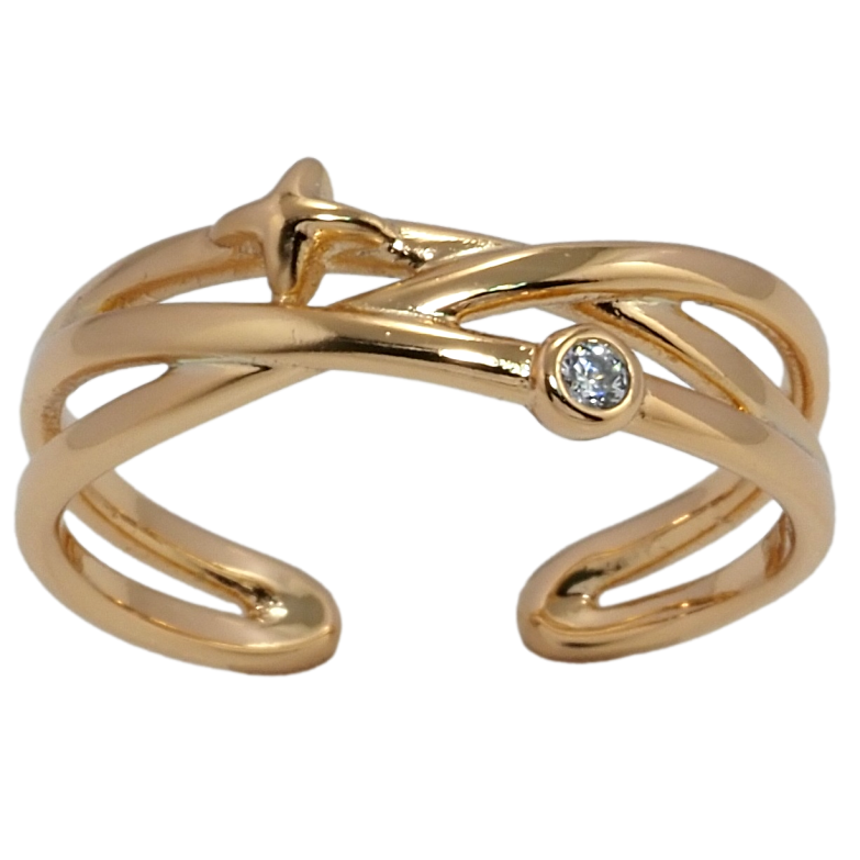 Каблучка Xuping Позолота 18K Обкладинка з зіркою і цирконієм фото №1 Каблучка Xuping Позолота 18K Обкладинка з зіркою і цирконієм фото №1