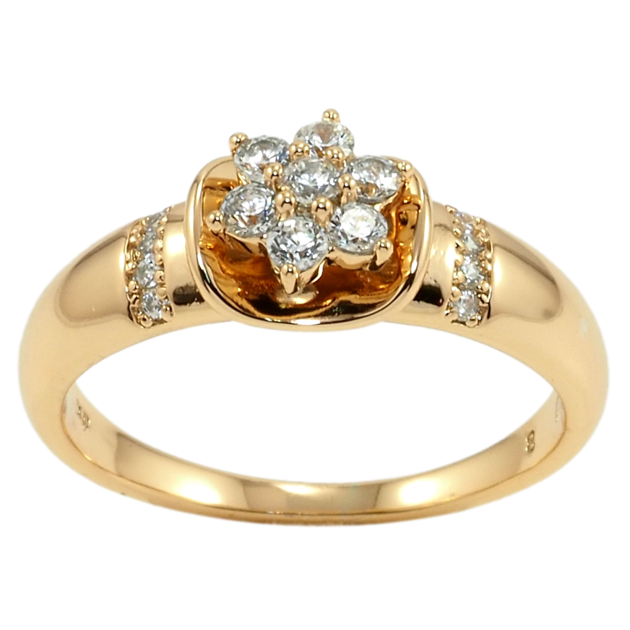 Каблучка Xuping Позолота 18K Квітка з цирконію фото №1 Каблучка Xuping Позолота 18K Квітка з цирконію фото №1