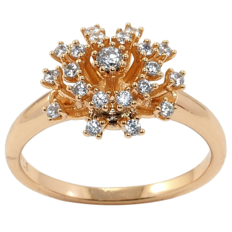 Кольцо Xuping Позолота 18K Цветок с цирконием фото №2