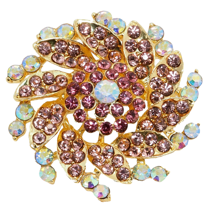 Брошка Квітка з рожевими стразами фото №17 Брошка Квітка з рожевими стразами фото №17