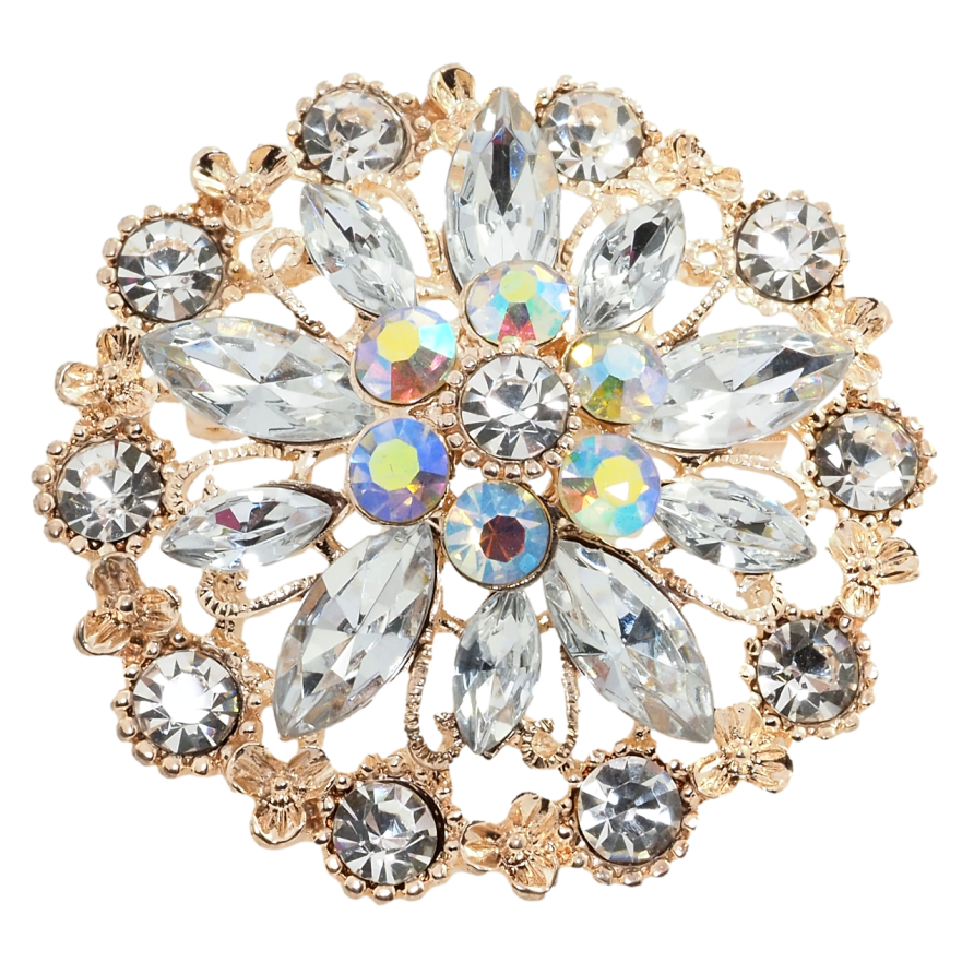 Брошь Цветок со стразами фото №1 Брошь Цветок со стразами фото №1