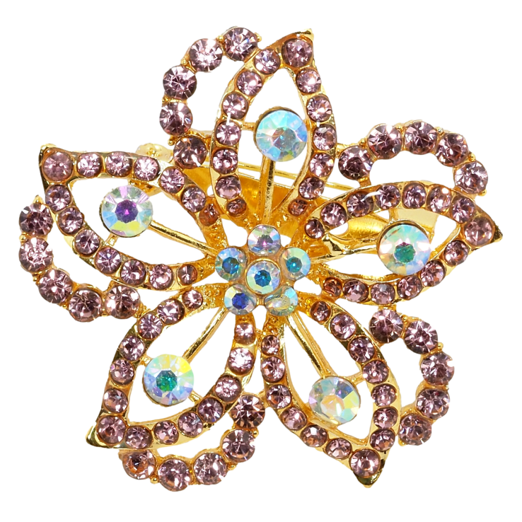 Брошь Цветок с розовыми стразами фото №15 Брошь Цветок с розовыми стразами фото №15
