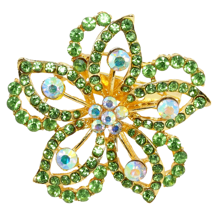 Брошка Квітка із зеленими стразами фото №15 Брошка Квітка із зеленими стразами фото №15
