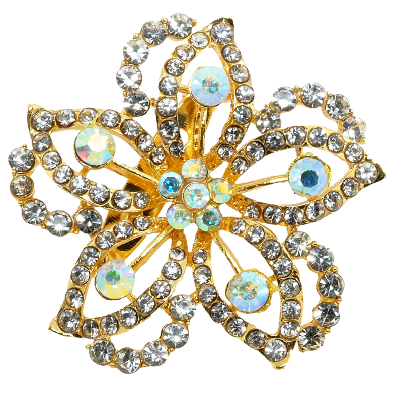 Брошка Квітка зі стразами фото №1 Брошка Квітка зі стразами фото №1