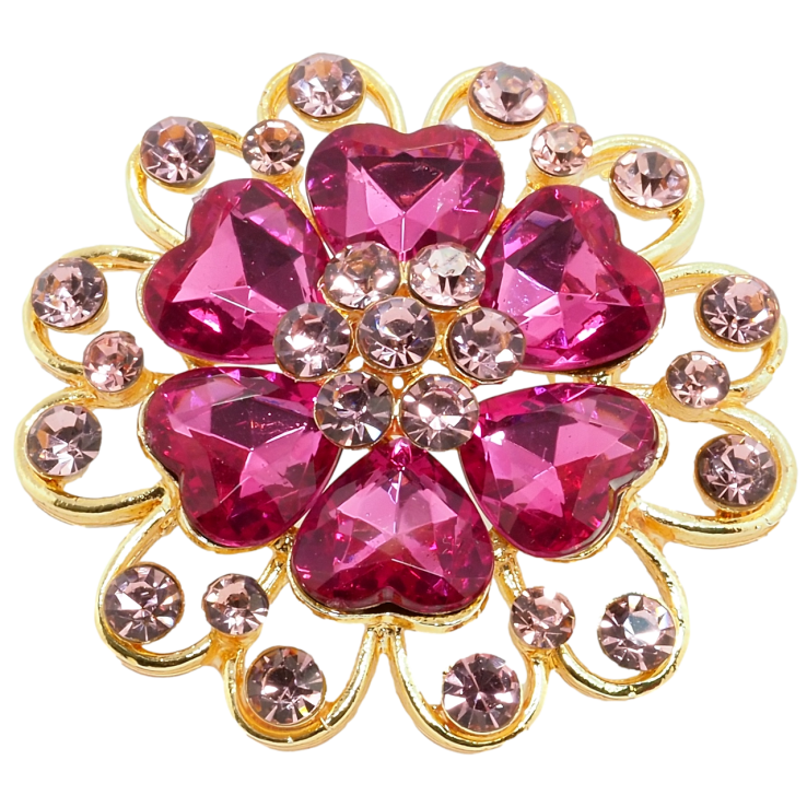 Брошь Цветок с розовыми стразами фото №8 Брошь Цветок с розовыми стразами фото №8