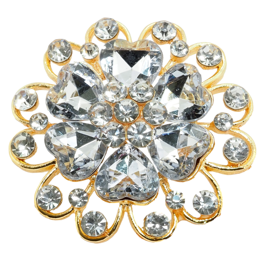 Брошка Квітка зі стразами фото №1 Брошка Квітка зі стразами фото №1