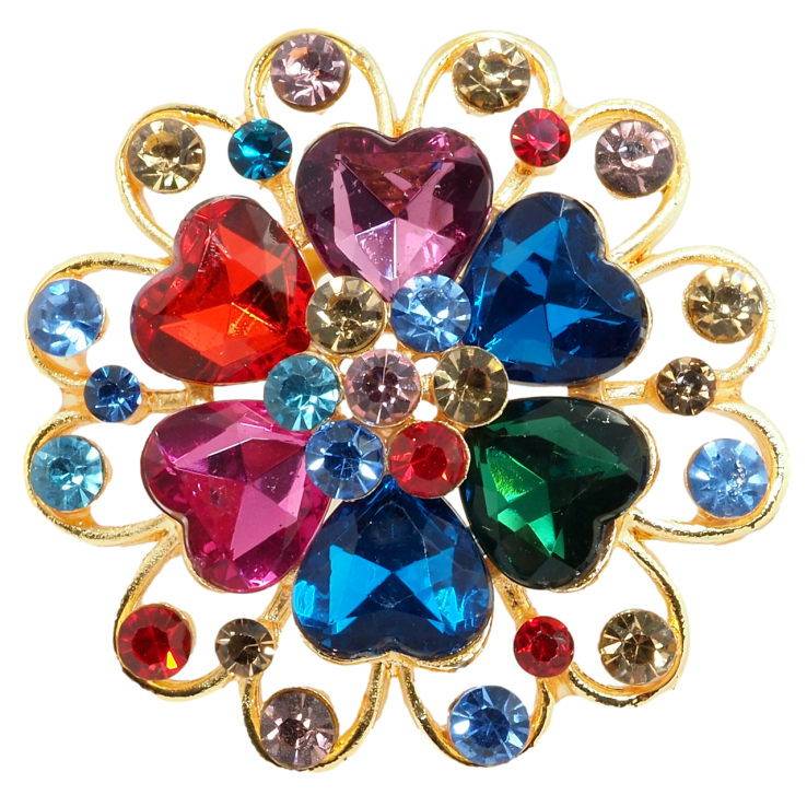 Брошка Квітка з різнокольоровими стразами фото №23 Брошка Квітка з різнокольоровими стразами фото №23