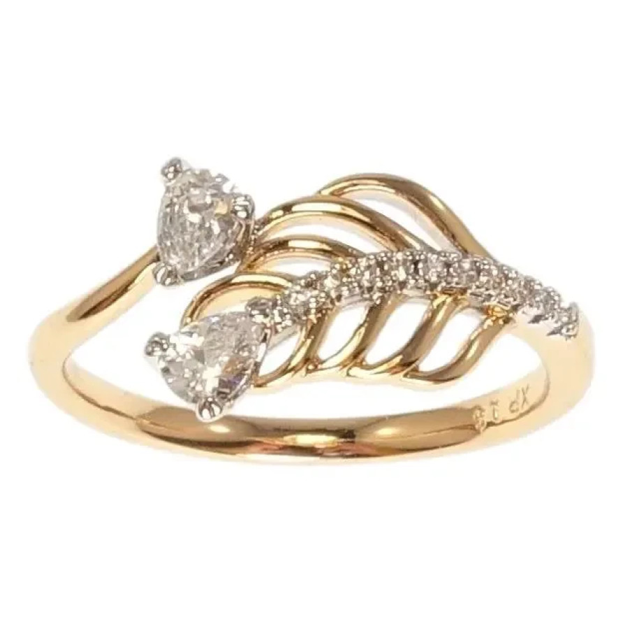 Каблучка Xuping Позолота 18K+Родій Перо з кристалами фото №1