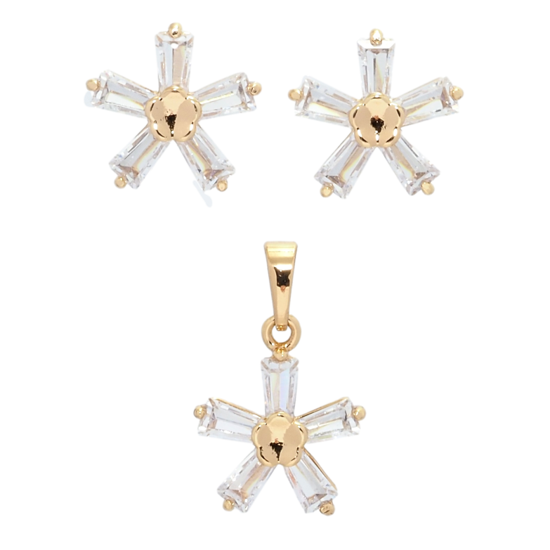 Набор Xuping Позолота 18K Серьги Кулон Кристальные звездочки фото №1 Набор Xuping Позолота 18K Серьги Кулон Кристальные звездочки фото №1
