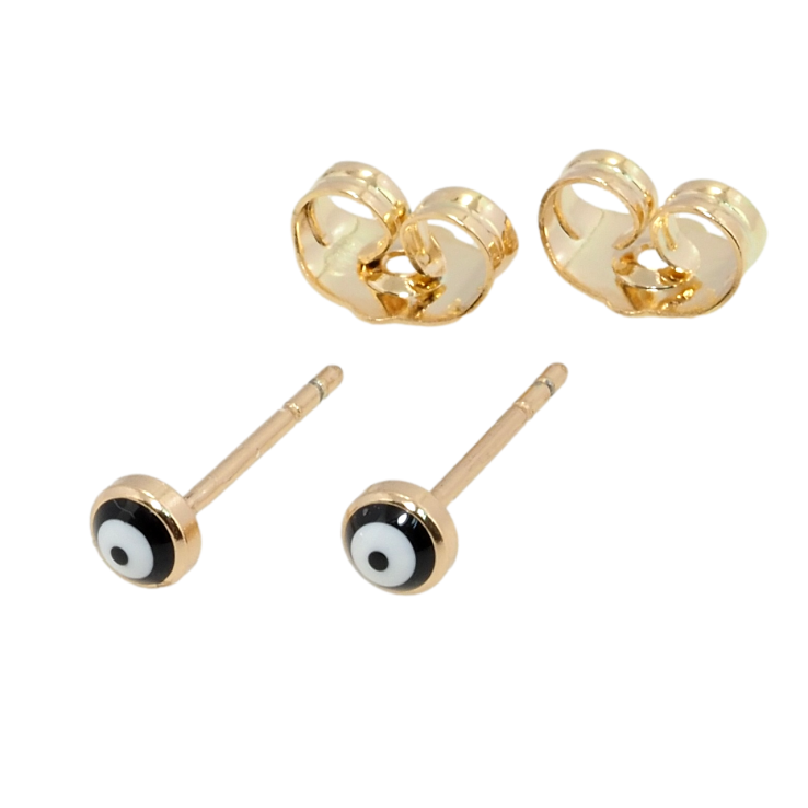 Серьги Xuping Позолота 18K пусеты Глаз Фатимы ø 4мм фото №3 Серьги Xuping Позолота 18K пусеты Глаз Фатимы ø 4мм фото №3