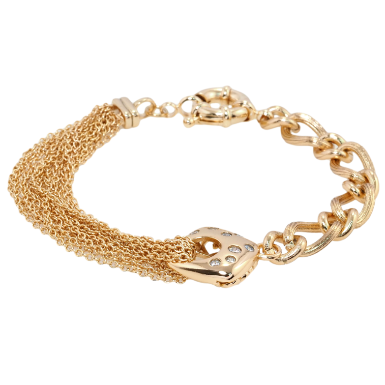 Браслет Xuping Позолота 18K Плетіння комбіноване із вставкою довжина 19.5см х 8мм фото №1