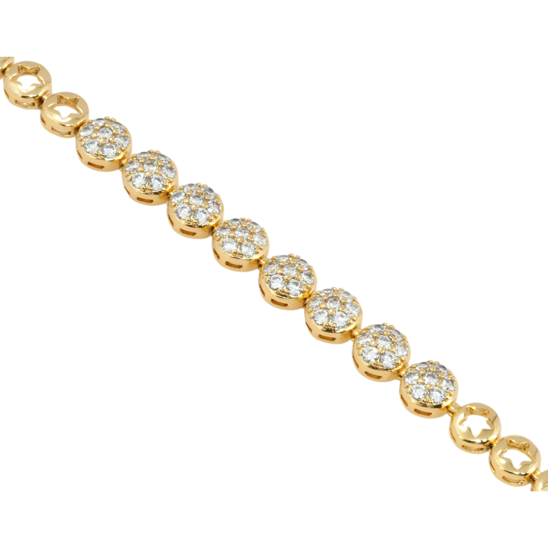 Браслет Xuping Позолота 18K Інкрустація цирконієм довжина з дод. замком 17.5,19.5см х 6мм фото №1