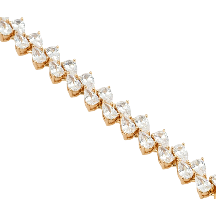 Браслет Xuping Позолота 18K Двойная дорожка кристальных капелек длина с доп.замком 17,19см х 7мм фото №3 Браслет Xuping Позолота 18K Двойная дорожка кристальных капелек длина с доп.замком 17,19см х 7мм фото №3