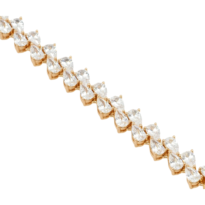 Браслет Xuping Позолота 18K Двойная дорожка кристальных капелек длина с доп.замком 17,19см х 7мм фото №1