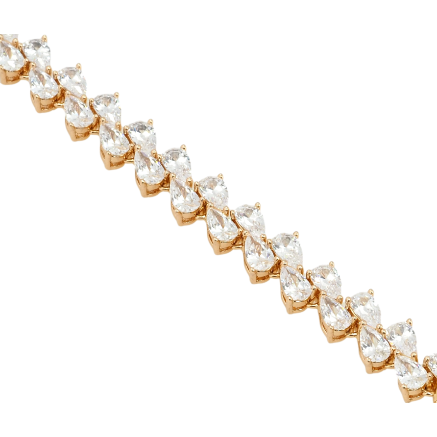 Браслет Xuping Позолота 18K Двойная дорожка кристальных капелек длина с доп.замком 17,19см х 7мм фото №1