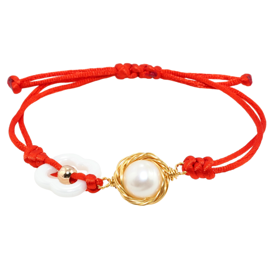 Браслет Xuping Позолота 18K Красный шнур с бусинами длина на затяжке 12-22см х 3мм фото №1 Браслет Xuping Позолота 18K Красный шнур с бусинами длина на затяжке 12-22см х 3мм фото №1