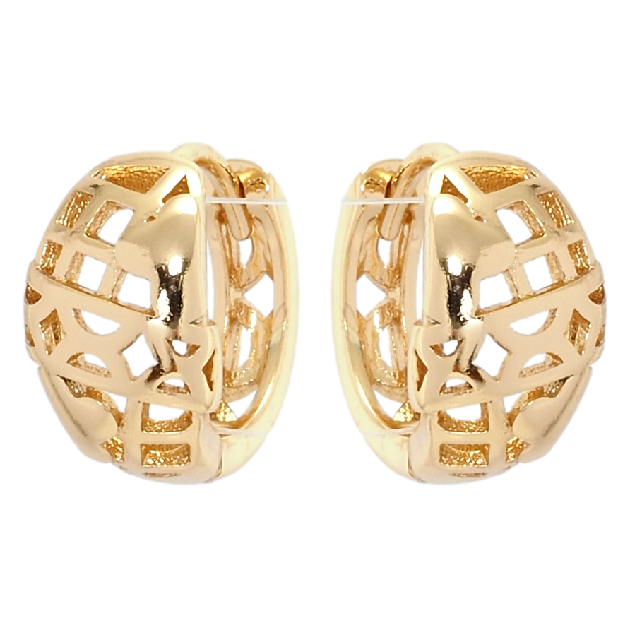 Сережки Xuping Позолота 18K колечка Різний орнамент фото №1 Сережки Xuping Позолота 18K колечка Різний орнамент фото №1