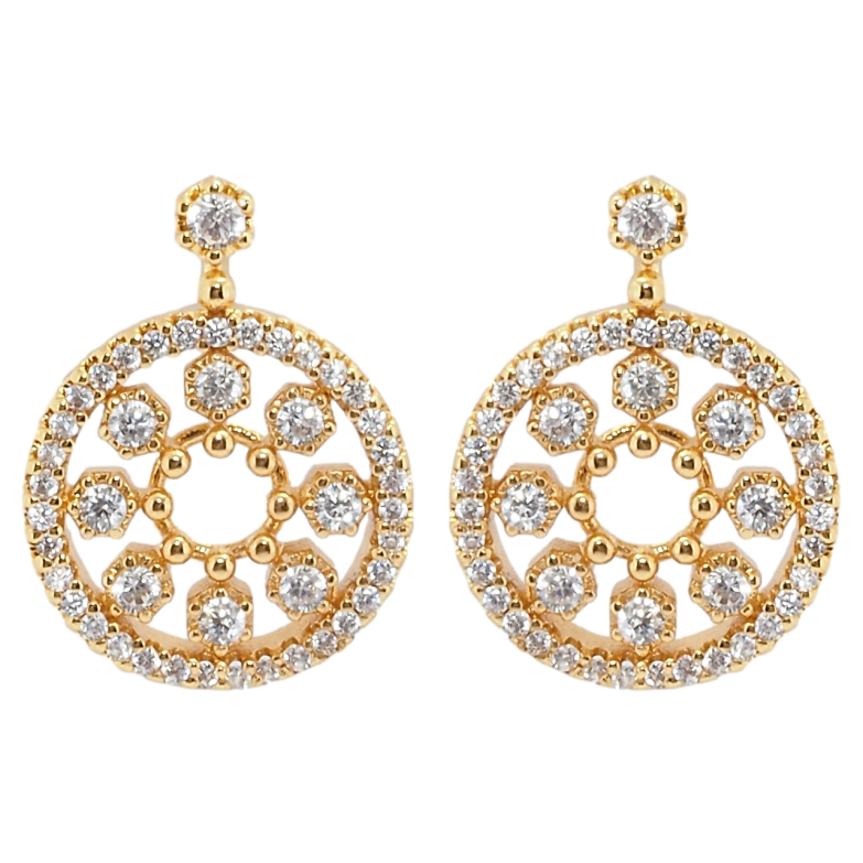 Сережки Xuping Позолота 18K пусети колечка з візерунком цирконієм фото №1