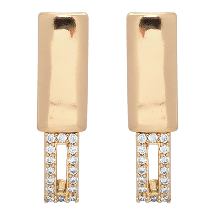 Сережки Xuping Позолота 18K пусети Прямокутники з цирконієм фото №20