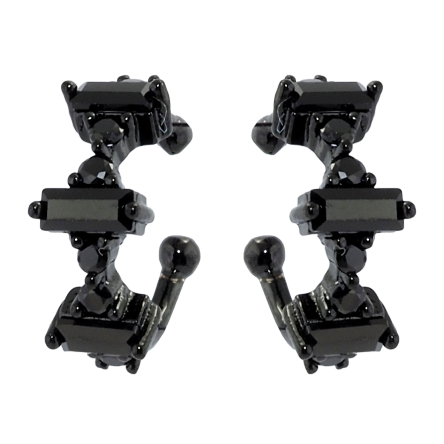 Сережки Xuping Позолота Black (чорне золото) кафи Дорожки чорного цирконію фото №1 Сережки Xuping Позолота Black (чорне золото) кафи Дорожки чорного цирконію фото №1