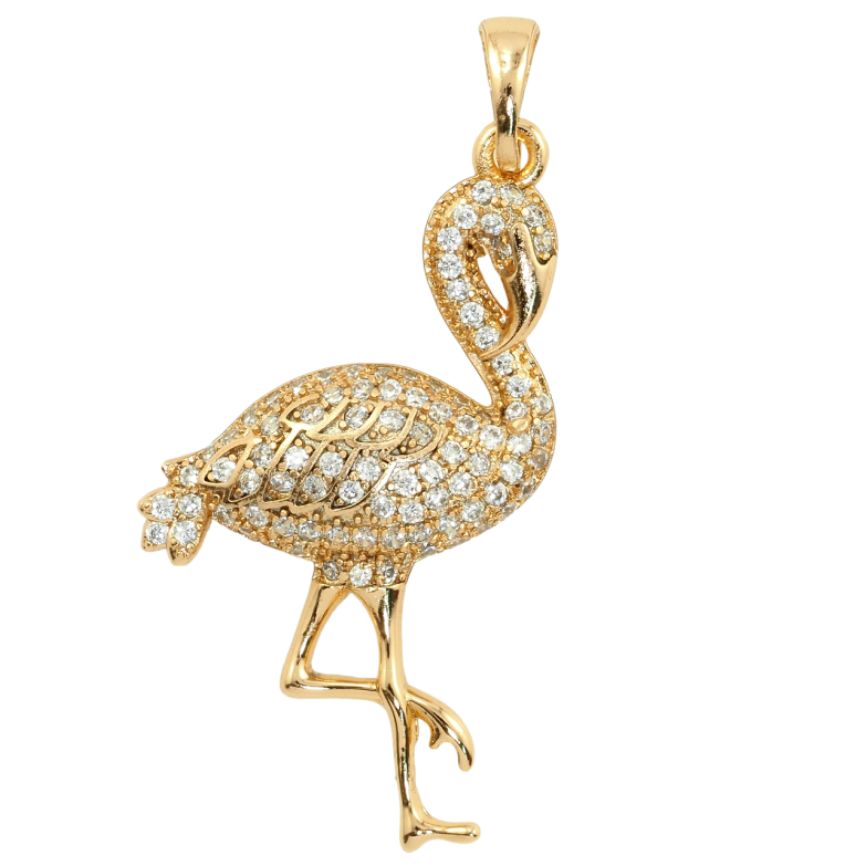 Кулон Xuping Позолота 18K Фламинго инкрустация цирконием для цепочки до 5мм фото №1 Кулон Xuping Позолота 18K Фламинго инкрустация цирконием для цепочки до 5мм фото №1