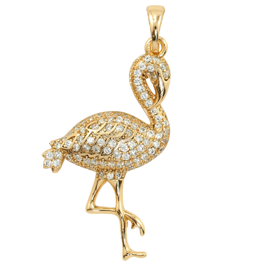Кулон Xuping Позолота 18K Фламинго инкрустация цирконием для цепочки до 5мм фото №1 Кулон Xuping Позолота 18K Фламинго инкрустация цирконием для цепочки до 5мм фото №1