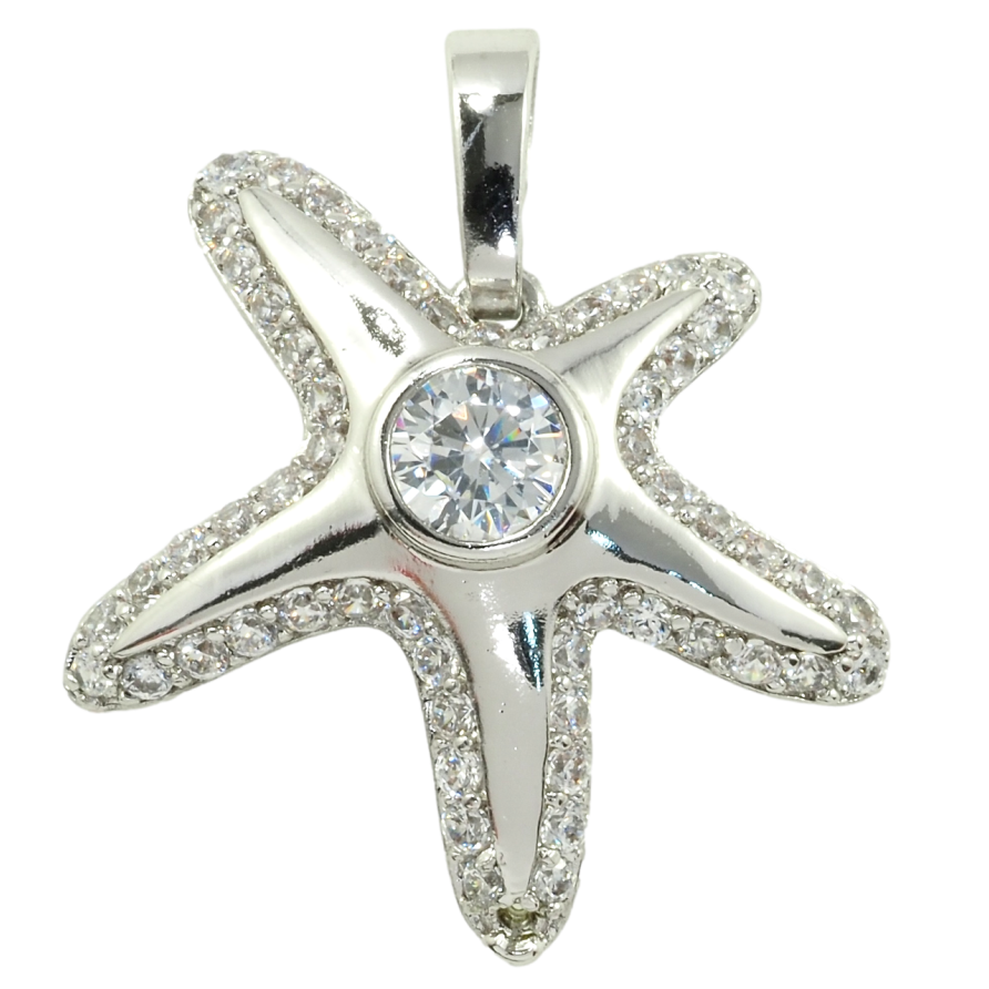 Кулон Xuping Родій Зірка з цирконієм для ланцюжка до 6мм фото №1 Кулон Xuping Родій Зірка з цирконієм для ланцюжка до 6мм фото №1