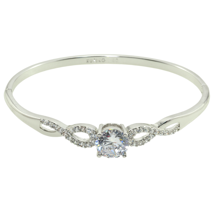 Браслет Xuping Родий Изящный узор с цирконием ø 5,9см фото №11 Браслет Xuping Родий Изящный узор с цирконием ø 5,9см фото №11