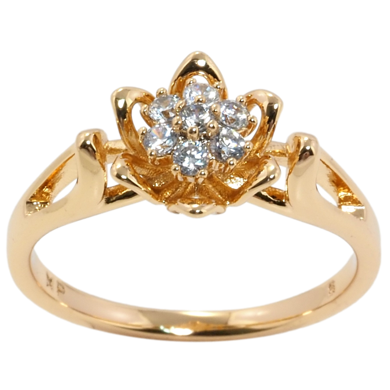Кольцо Xuping Позолота 18K Цветок с цирконием фото №1 Кольцо Xuping Позолота 18K Цветок с цирконием фото №1