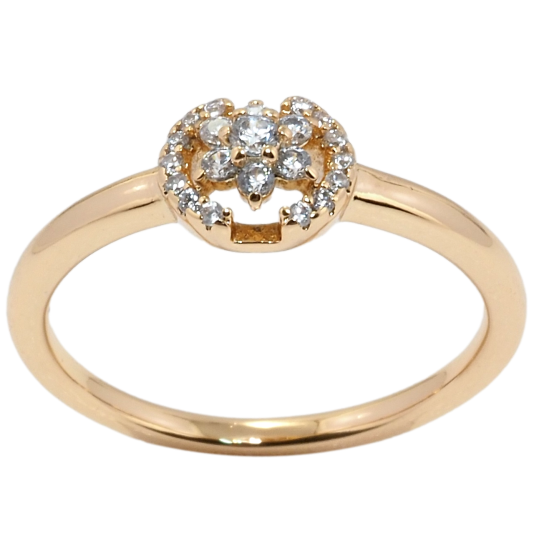 Кольцо Xuping Позолота 18K Кристальный цветочек фото №1