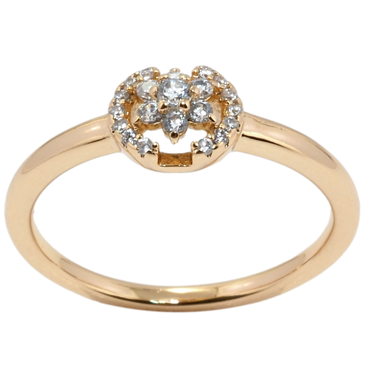 Каблучка Xuping Позолота 18K Кристальна квіточка фото №22