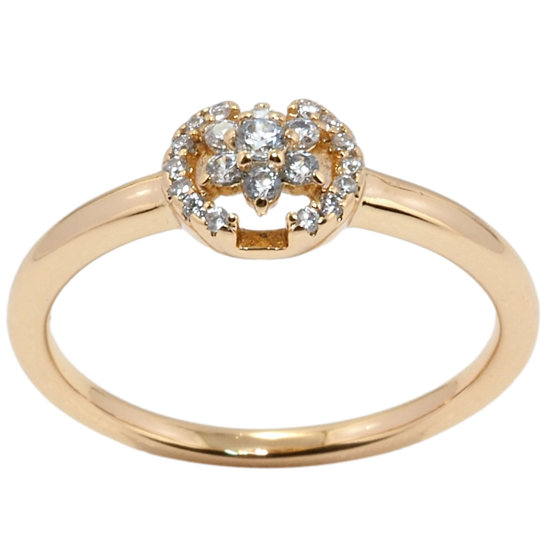 Кольцо Xuping Позолота 18K Кристальный цветочек фото №1