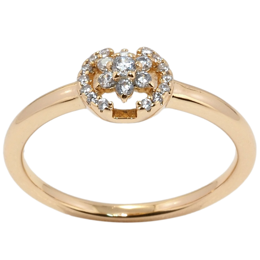 Каблучка Xuping Позолота 18K Кристальна квіточка фото №1