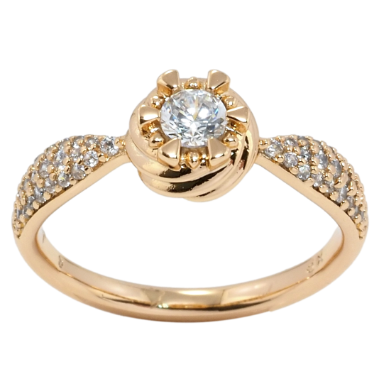 Кольцо Xuping Позолота 18K Декоративный цветок с цирконием фото №1 Кольцо Xuping Позолота 18K Декоративный цветок с цирконием фото №1