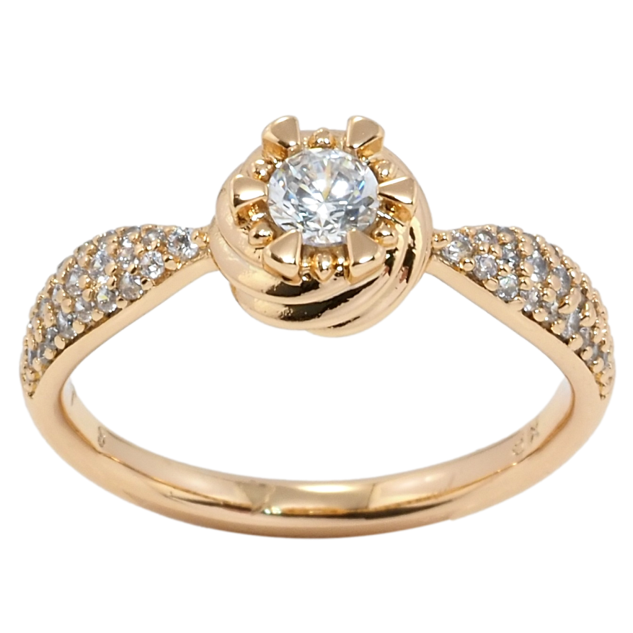 Каблучка Xuping Позолота 18K Декоративна квітка з цирконієм фото №1