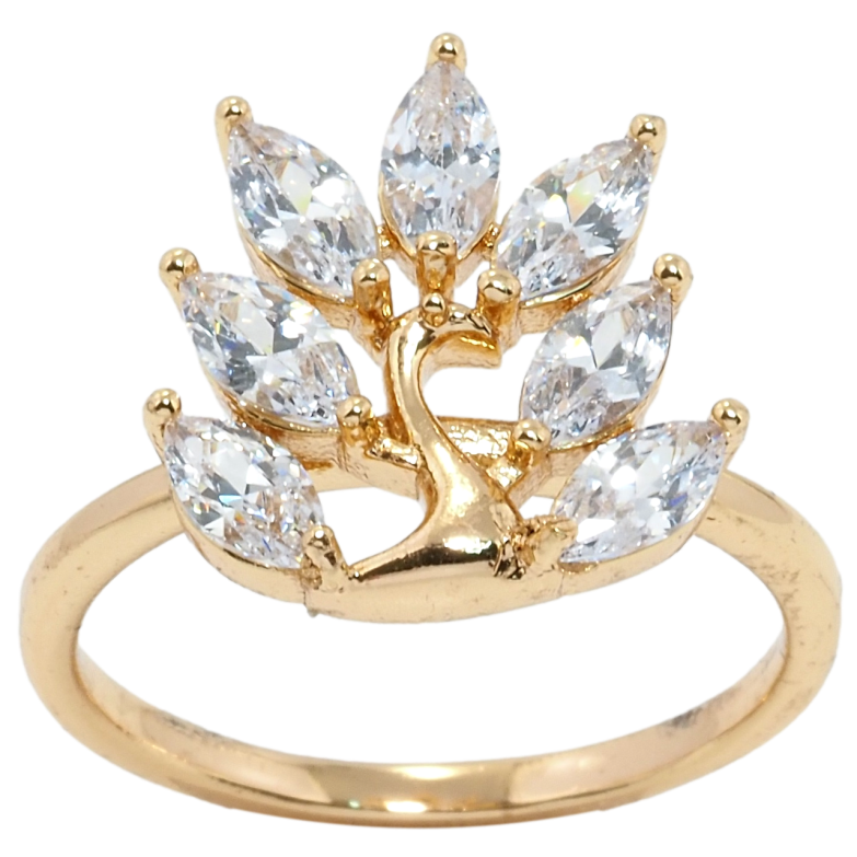 Каблучка Xuping Позолота 18K Павич з фіанітами фото №1