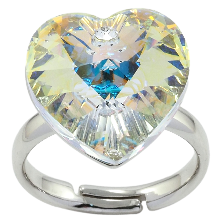 Кольцо Xuping цвет Родий с кр-ми Swarovski Кристальное сердце Shimmer фото №1 Кольцо Xuping цвет Родий с кр-ми Swarovski Кристальное сердце Shimmer фото №1